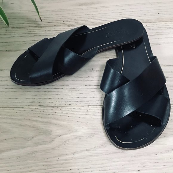 J. Crew Black Fat Sandals - Picture 1 of 8